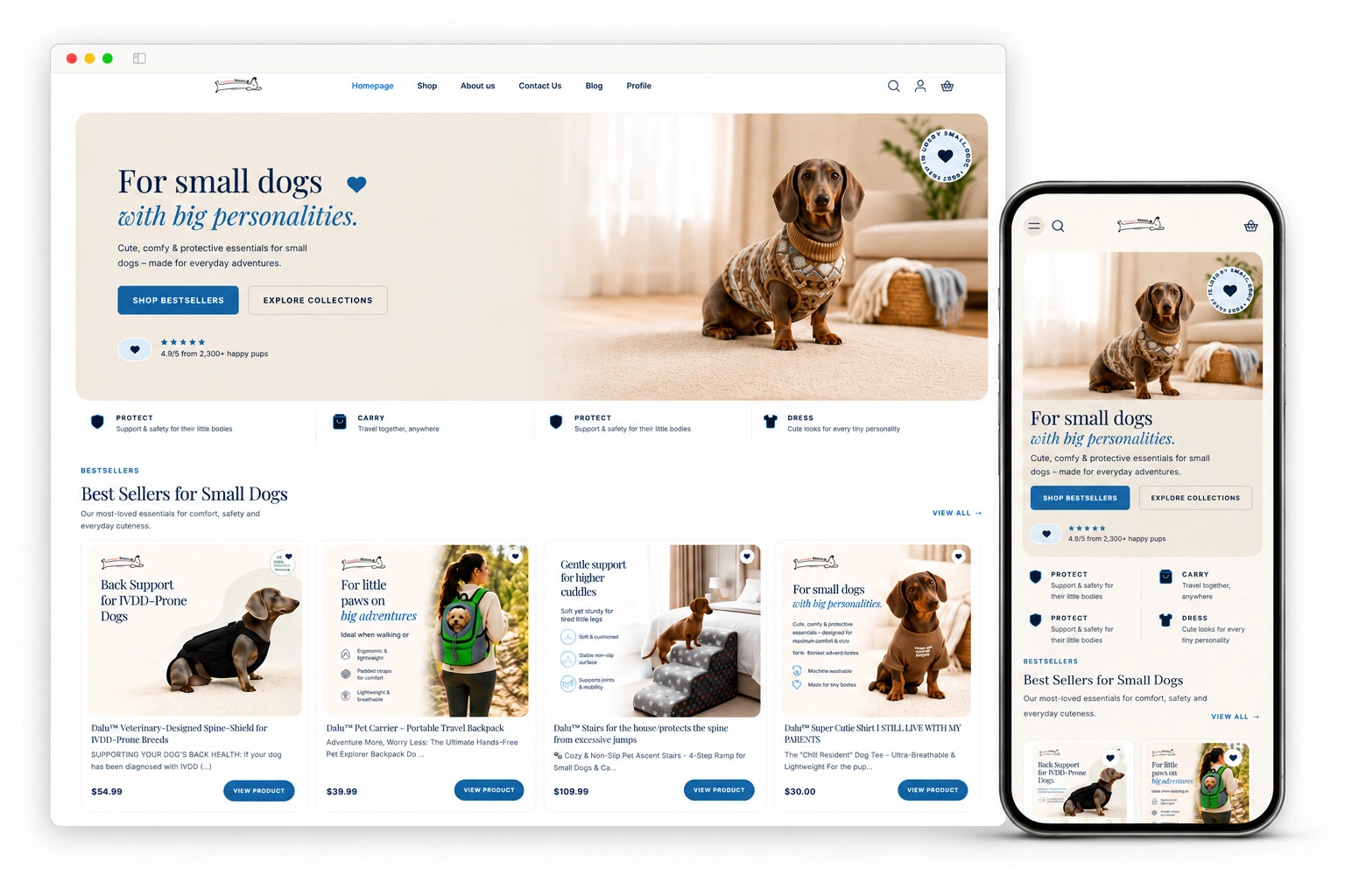Dalu Dogstore — Theme-Überarbeitung